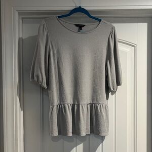 Banana Republic Light Gray Peplum Blouse